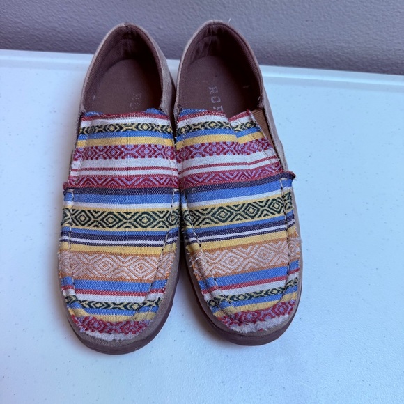 Roper Womens Shoes Size 8 Loafers Johnnie Style Driving Aztec - Picture 1 of 9